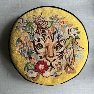 Embroidered Tiger Cushion Cover